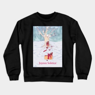 Woodland creatures + Joyeux Solstice Crewneck Sweatshirt